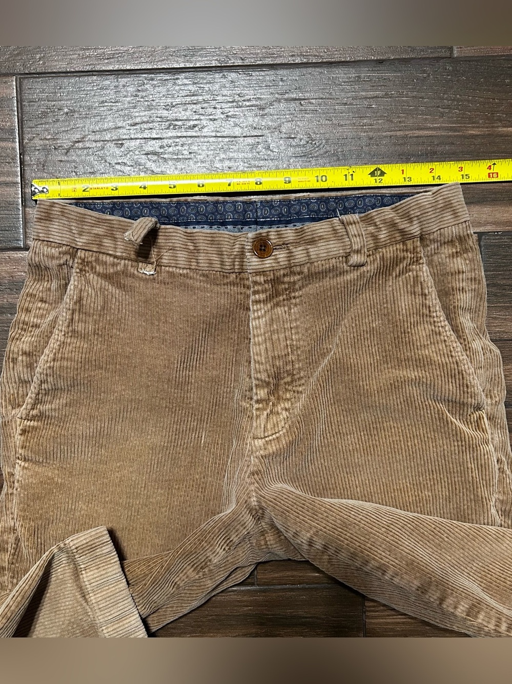 30x28 Brooks Brothers Men’s Clark Fit Corduroy Pants Tan Brown - Picture 3 of 9